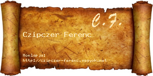 Czipczer Ferenc névjegykártya