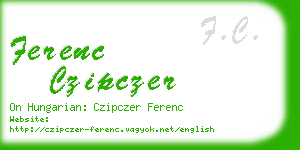ferenc czipczer business card
